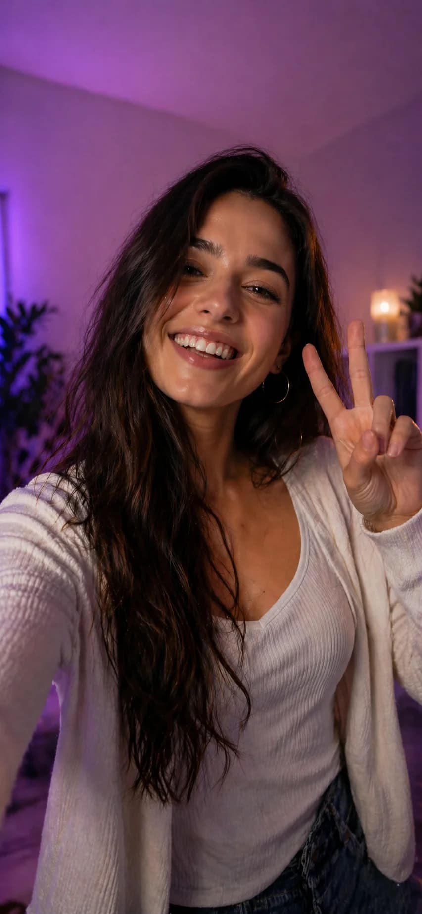 Smiling person using LushyChat video chat, Ann, 20